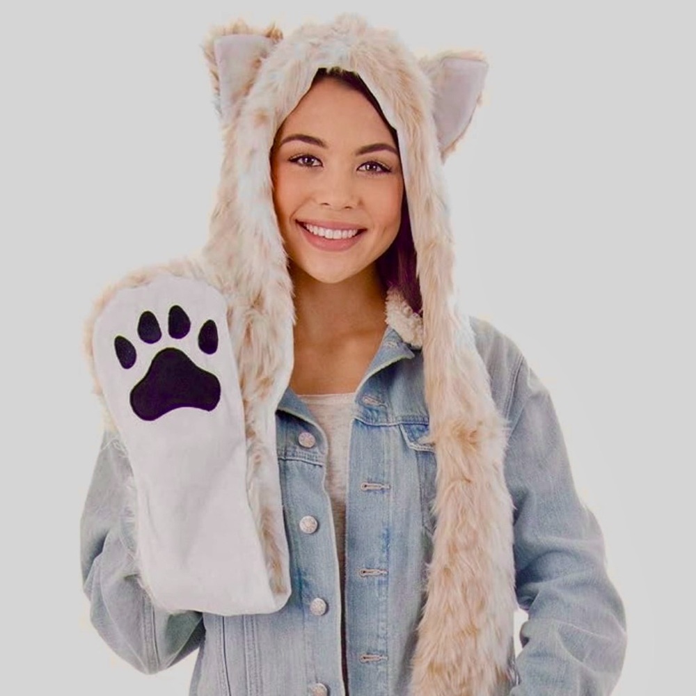 Faux Fur Animal Hat with Paws‎